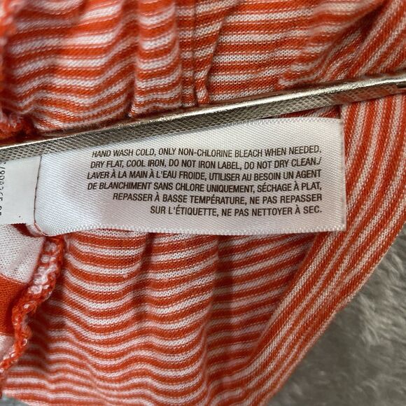 Old Navy Tank Top Women's Medium Vintage Tank Orange Stripe Workout Summer - Picture 5 of 9
